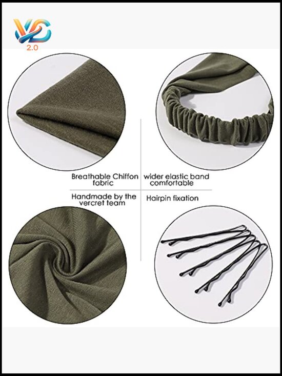 6 Pack Triangle Hair Scarf Headband for Women Boho Elastic Bandana Non Slip main image 7